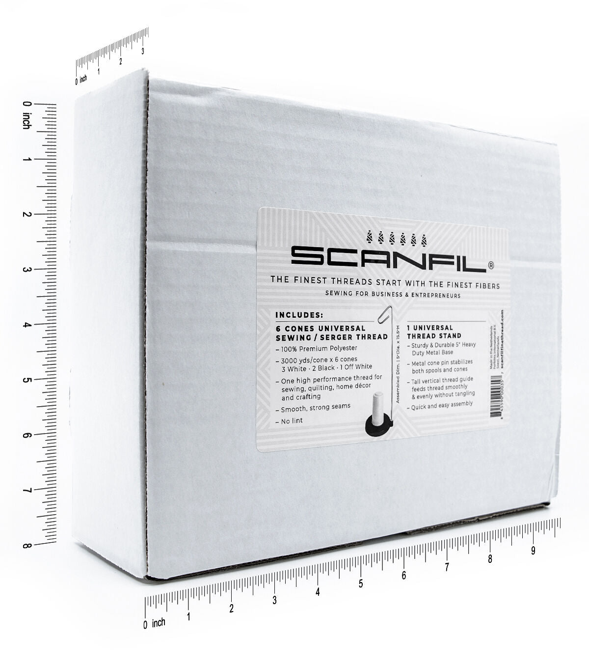 SCANFIL Premium Universal Poly No. 100 Thread 3000 Yds 6ct and Stand