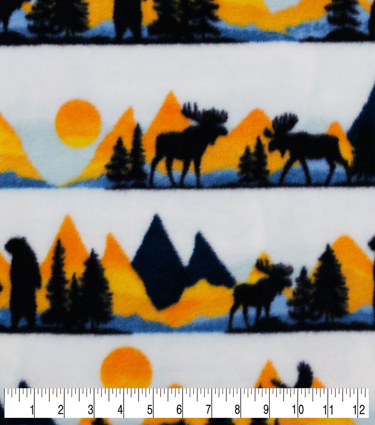 Sunset Animal Stripes Anti Pill Fleece Fabric