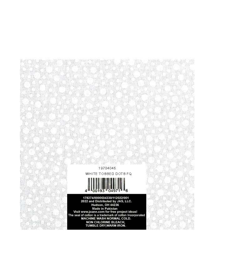 18 x 21 White Dots Quilt Cotton Fabric Quarter by Keepsake Calico