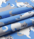 Cats on Blue Blizzard Fleece Fabric