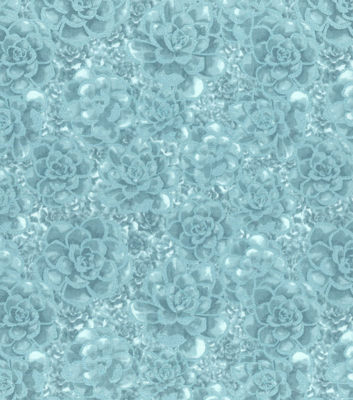 Pearlescent Teal Succulent Quilt Cotton Fabric by Keepsake Calico