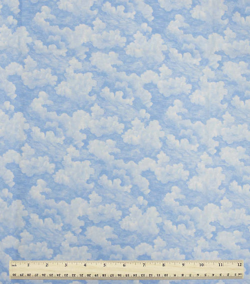 108 Wide Blue Cloud Blender Flannel Fabric