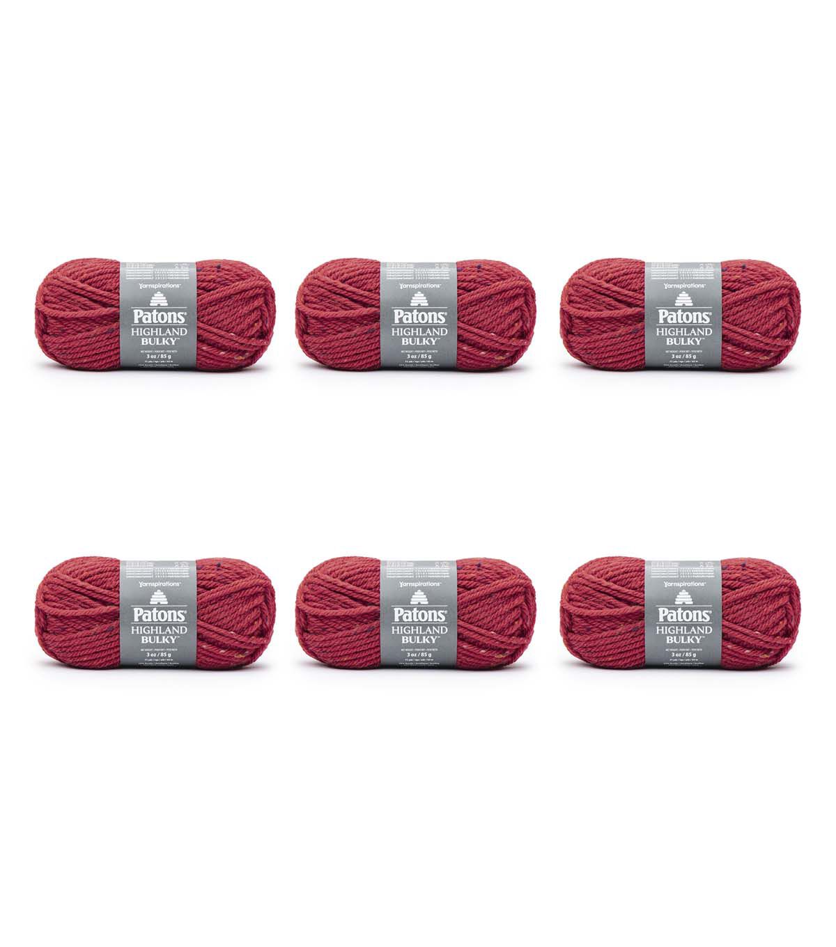 Patons Highland Tweeds 71yds Super Bulky Wool Blend Yarn 6 Bundle