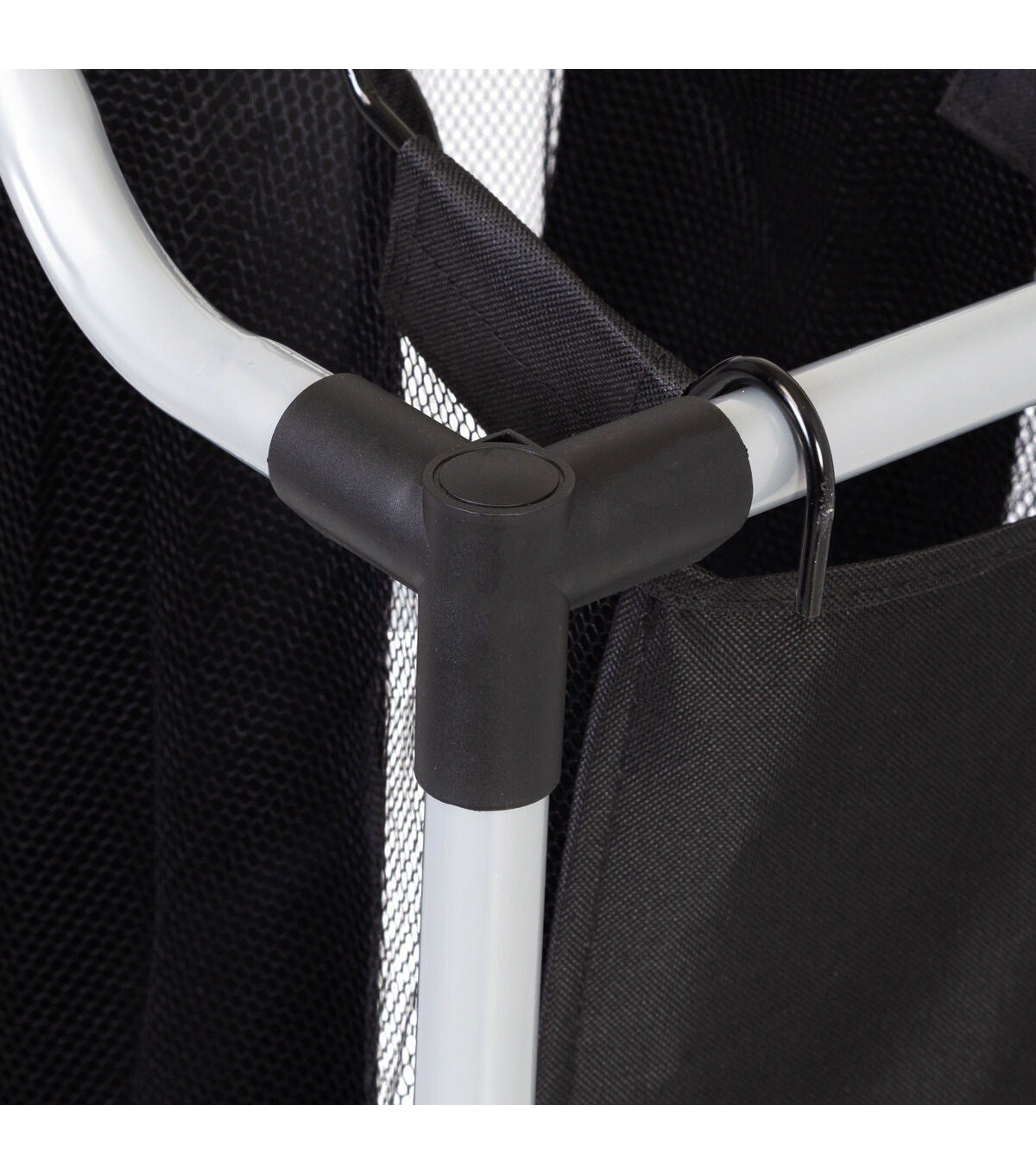 Honey Can Do 33 x 31 Black & Silver Rolling Triple Laundry Sorter