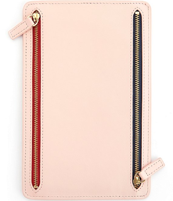 Leather RFID Blocking Four Zip Organizer Travel Case