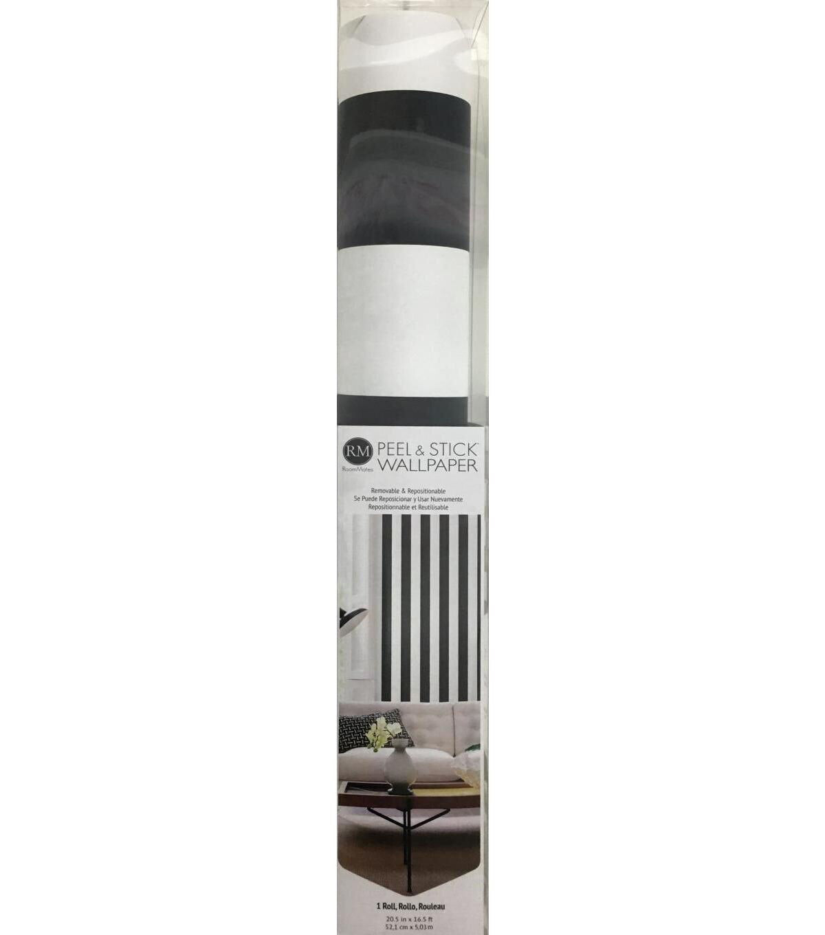 RoomMates Wallpaper Black Awning Stripe