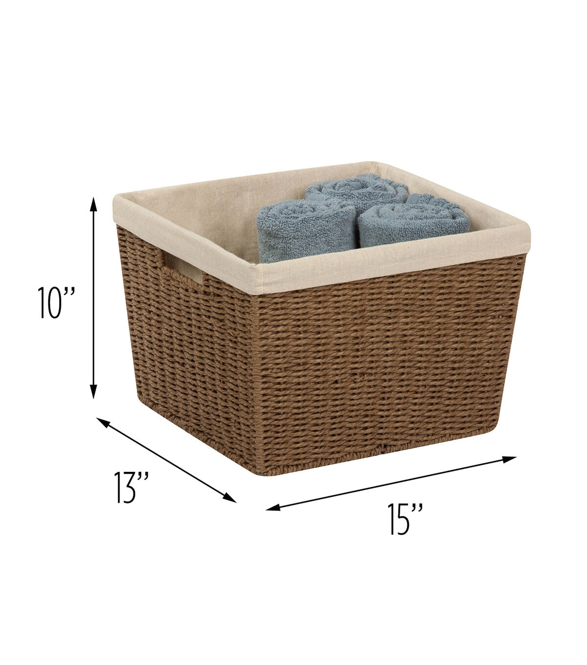 Honey Can Do 13 x 10 Brown Parchment Cord Basket With Liner