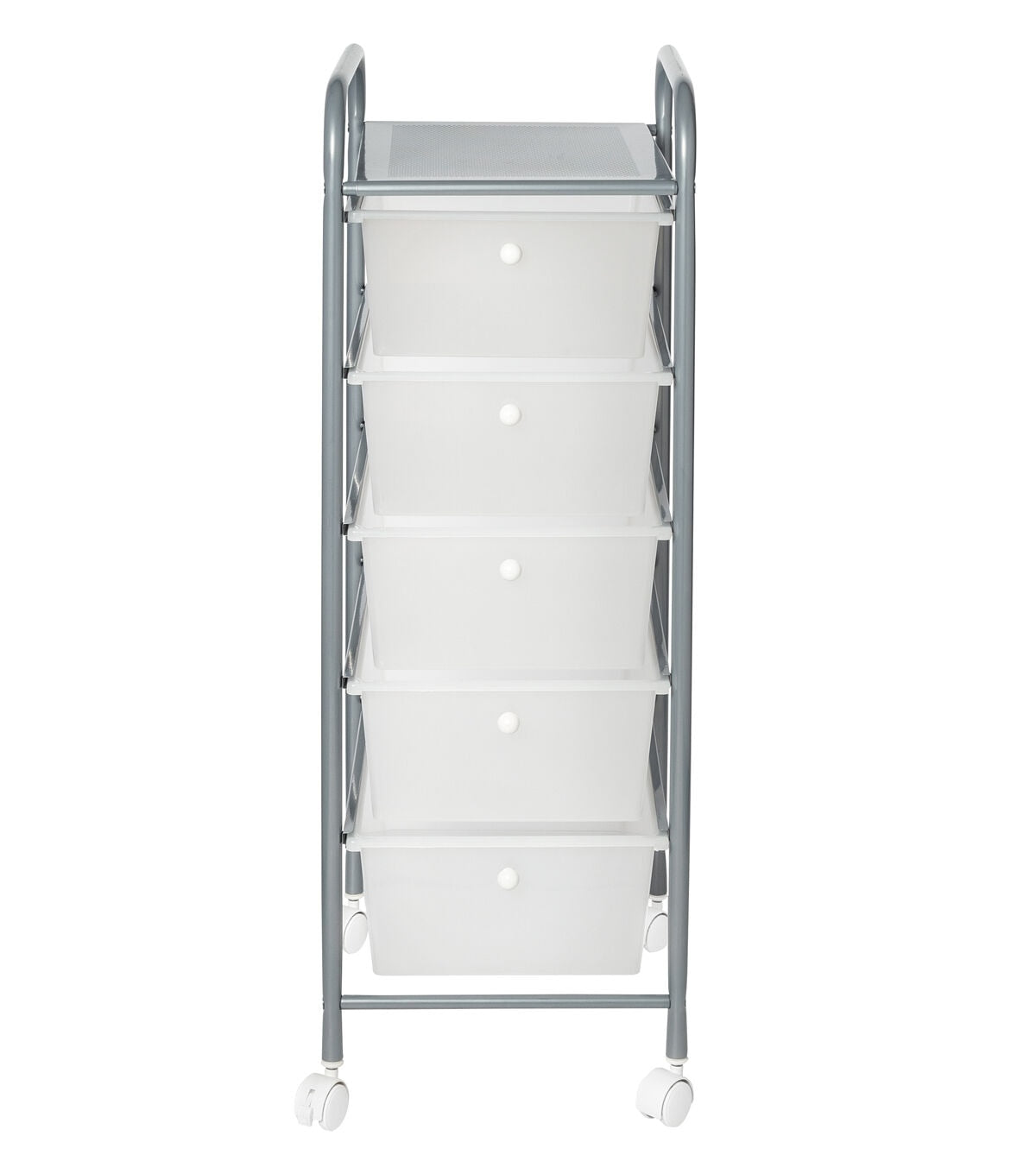 37 Steel Rolling Storage Cart With Clear Plastic 5 Drawers by Top Notch