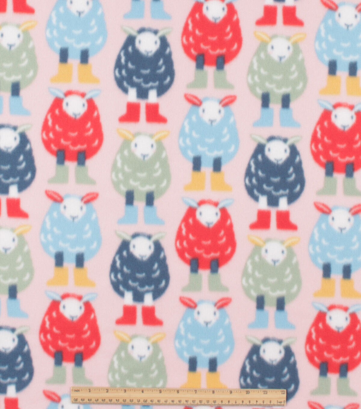 Multicolor Sheep Blizzard Fleece Fabric