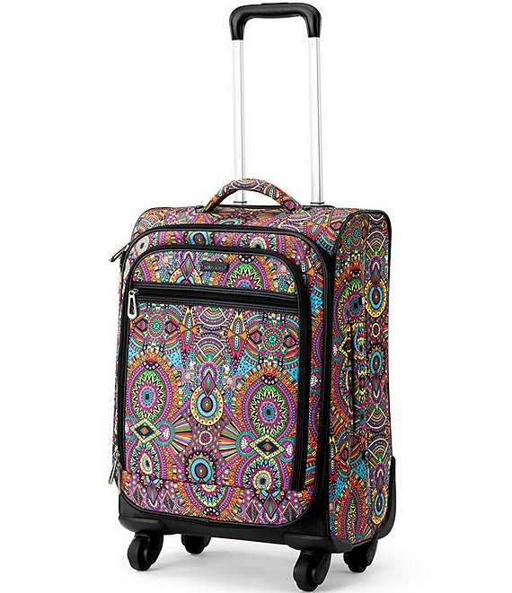 On The Go Carry-on 4-Wheel Spinner Eco Twill Rainbow Print Luggage