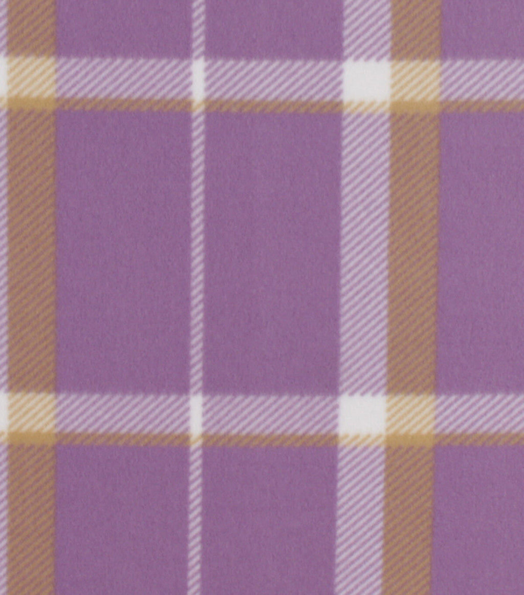 Lavender Plaid Blizzard Prints Fleece Fabric