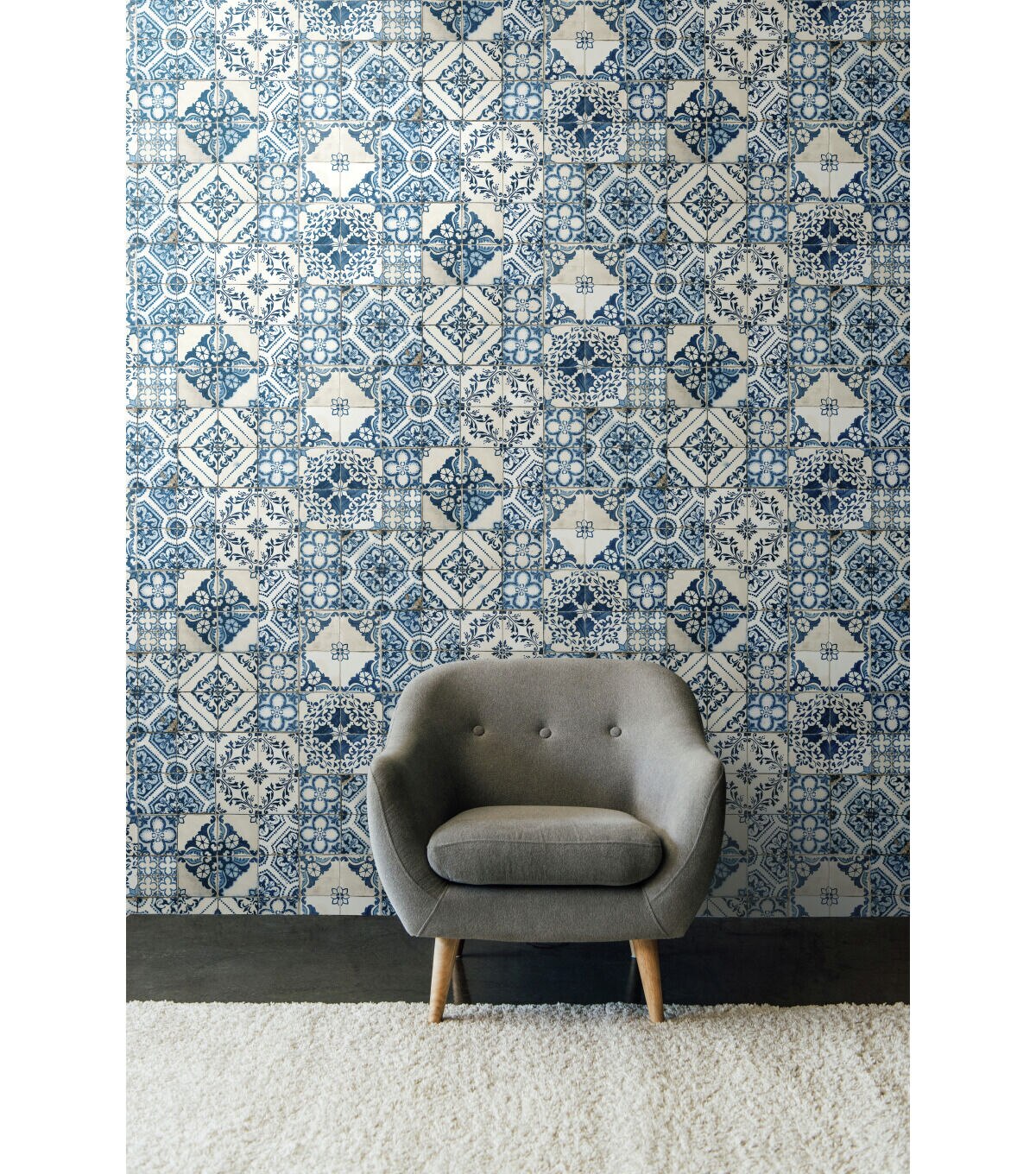 RoomMates Wallpaper Mediterranean Tile