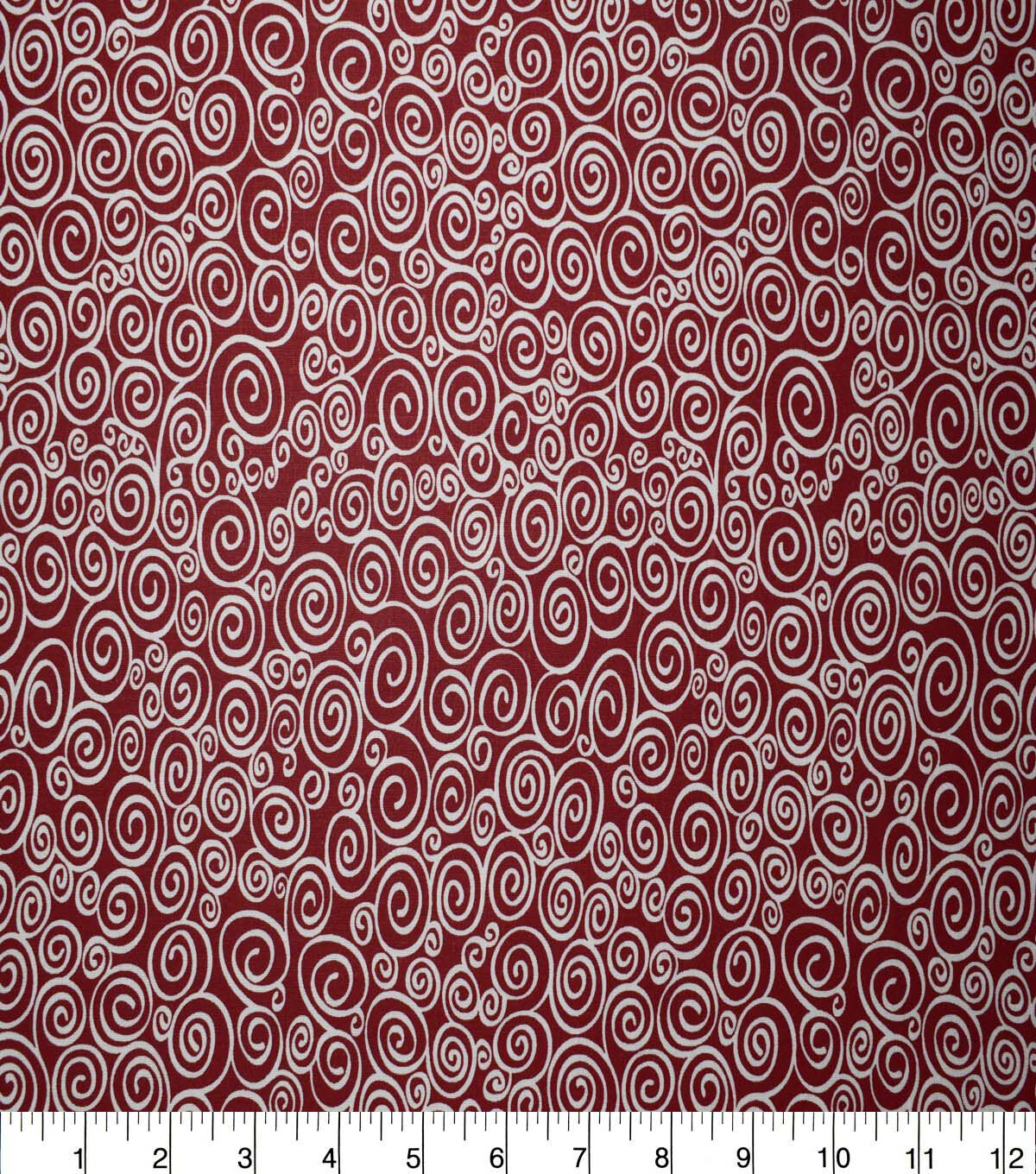 Swirls on Rio Red Cotton Fabric by Quilter's Showcase