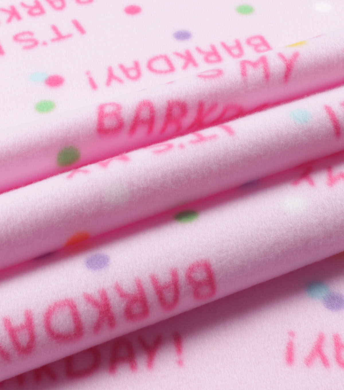 Pink It's My Barkday Blizzard Fleece Fabric