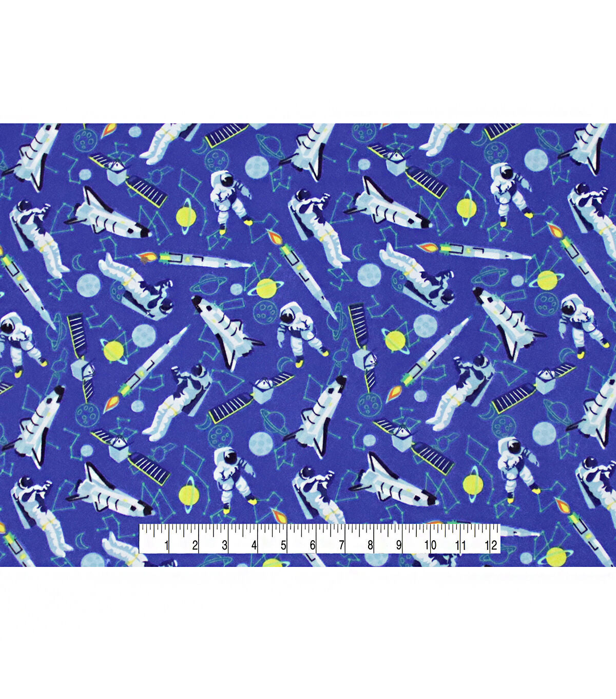 Rocket Ships & Astronauts Super Snuggle Flannel Fabric