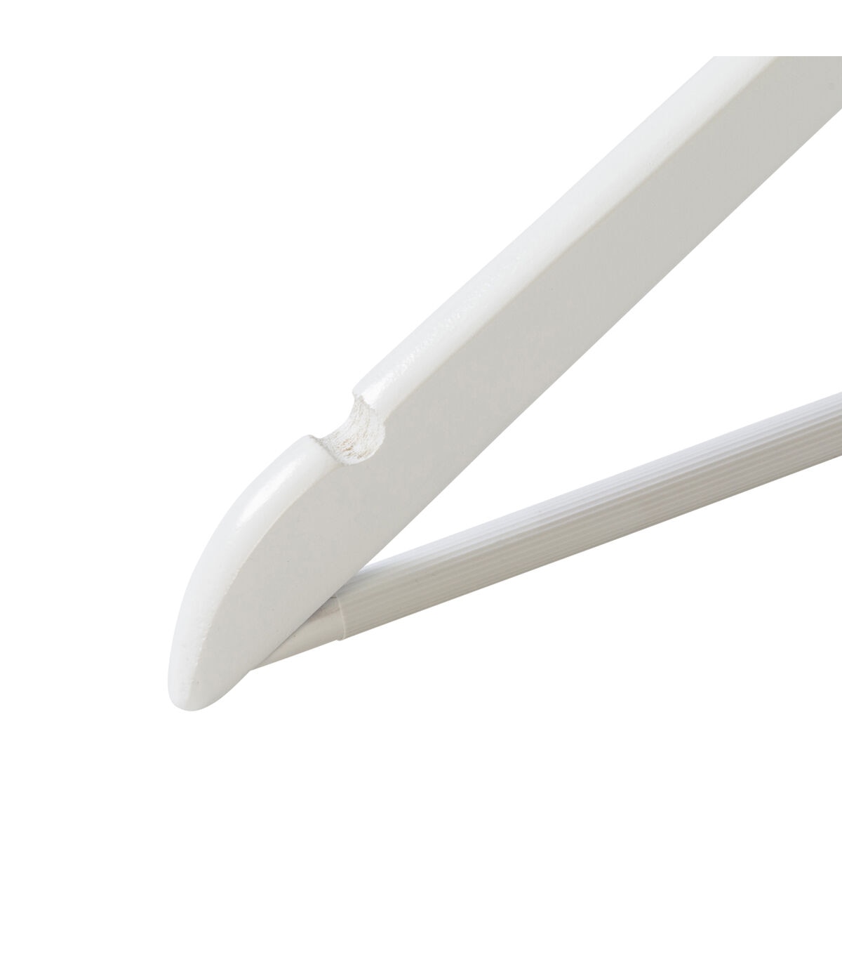 Honey Can Do 17.5 x 9 White Non Slip Swivel Hook Wood Hangers 24pk