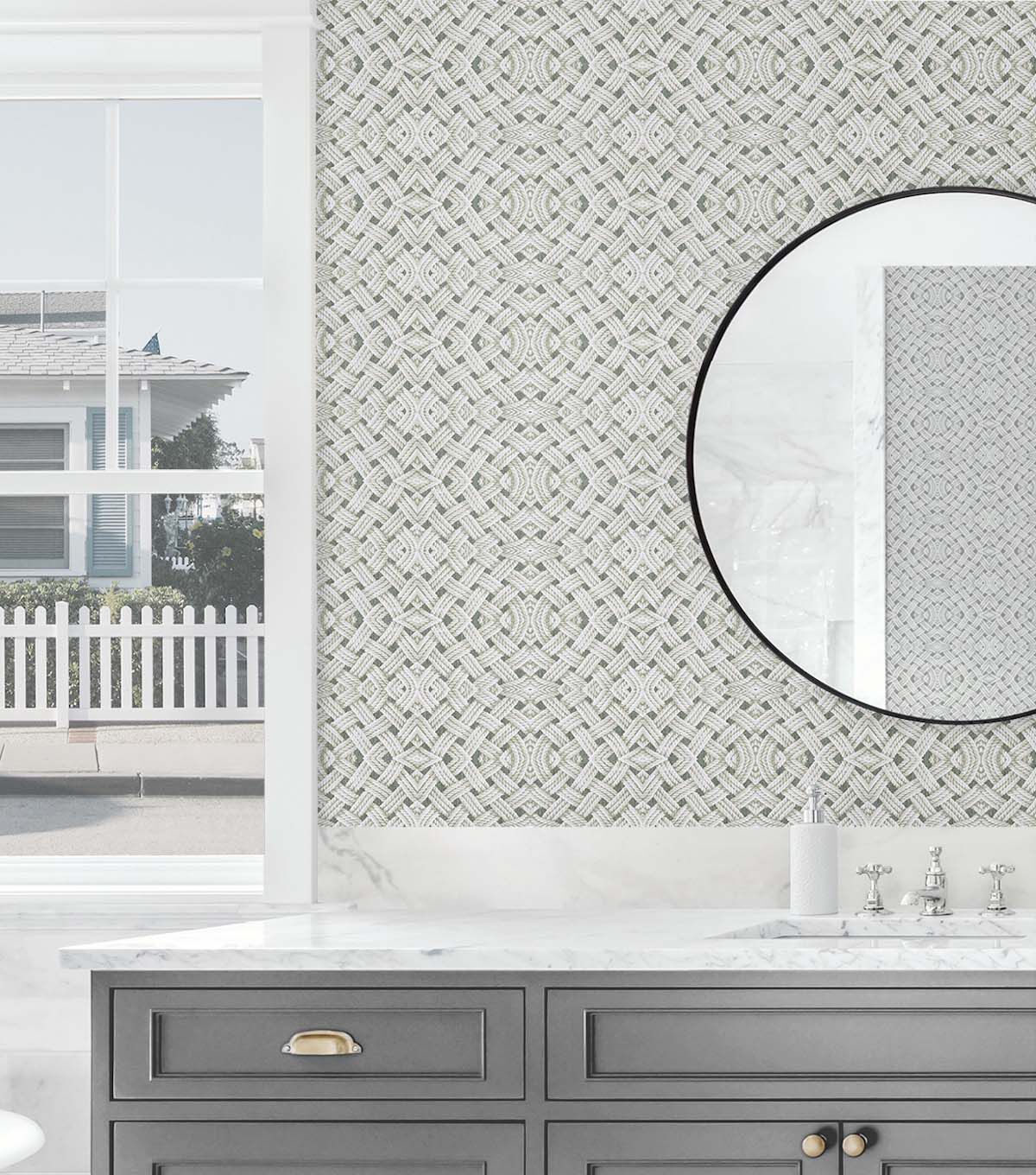 Tommy Bahama 20.5' x 18' Silver Offshore Sailor Peel & Stick Wallpaper